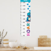 キュートな恐竜の成長図 ポスター (キッチン)