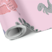 キュートな恐竜の手描き誕生日パーティー ラッピングペーパー (ロールコーナー)