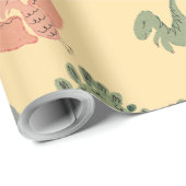 キュートな恐竜の手描き誕生日パーティー ラッピングペーパー (ロールコーナー)