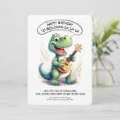 キュートな恐竜の歌 |ディーノ音楽子供の誕生日 招待状 (スタンド正面)