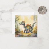 キュートな恐竜の水のカラーストーリーブック ノートカード (正面/裏面インサイチュ)