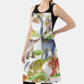 キュートな恐竜の水の色シームレスなアート エプロン (インサイチュ)