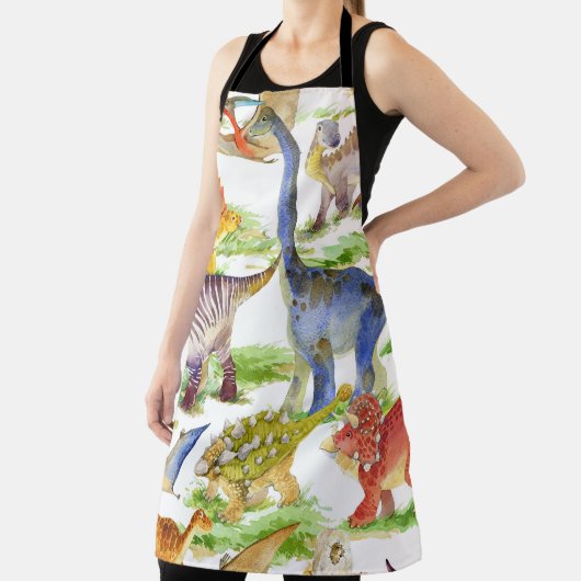 キュートな恐竜の水の色シームレスなアート エプロン (インサイチュ)