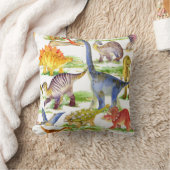 キュートな恐竜の水の色シームレスなアート クッション (ブランケット)