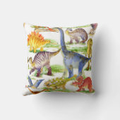 キュートな恐竜の水の色シームレスなアート クッション (裏面)