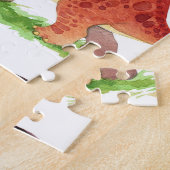 キュートな恐竜の水の色シームレスなアート ジグソーパズル (側面)