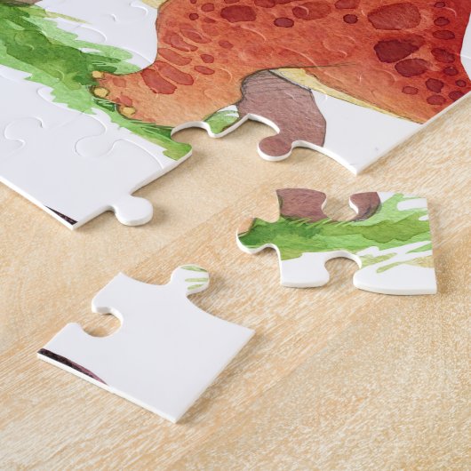 キュートな恐竜の水の色シームレスなアート ジグソーパズル (側面)