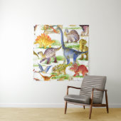 キュートな恐竜の水の色シームレスなアート タペストリー (インサイチュ)