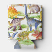 キュートな恐竜の水の色シームレスなアート 缶クーラー (裏面)