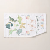 キュートな恐竜の水彩パーソナライズされたベビー ハンドタオル (ハンドタオル)