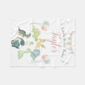 キュートな恐竜の水彩画パーソナライズされたベビーブランケット フリースブランケット (正面(横))