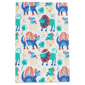 キュートな恐竜の継ぎ目のないパターン ミディアムペーパーバッグ (正面)