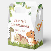 キュートな恐竜の緑の誕生日パーティーの好意ボックス フェイバーボックス (オープン)