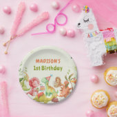 キュートな恐竜の緑の誕生日パーティー紙プレート ペーパープレート (パーティー)