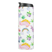 キュートな恐竜の虹の水色ジャングルパターン タンブラー (回転右)