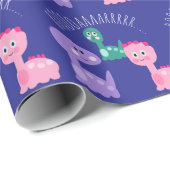 キュートな恐竜の誕生日パカラフルーティ ラッピングペーパー (ロールコーナー)