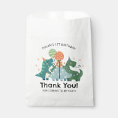 キュートな恐竜の誕生日パーティーありがとう フェイバーバッグ (正面)