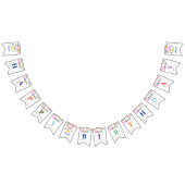 キュートな恐竜の誕生日パーティーをテーマにした装飾 バンティングフラッグ (全)