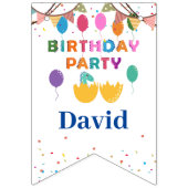 キュートな恐竜の誕生日パーティーをテーマにした装飾 バンティングフラッグ (第1の旗)