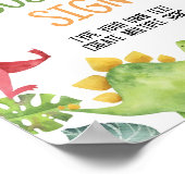 キュートな恐竜の誕生日パーティーテーブルサイン ポスター (角)