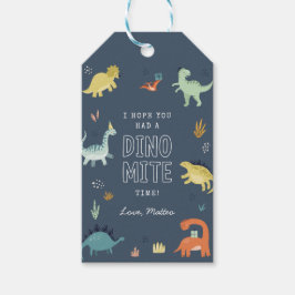 キュートな恐竜の誕生日パーティーメッセージカード ギフトタグ