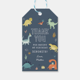 キュートな恐竜の誕生日パーティーメッセージカード ギフトタグ