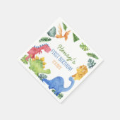 キュートな恐竜の誕生日パーティー スタンダードカクテルナプキン (角)