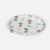 キュートな恐竜の誕生日パーティー ペーパープレート (アングル)