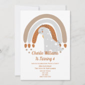 キュートな恐竜の誕生日パーティー 招待状 (正面)