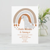 キュートな恐竜の誕生日パーティー 招待状 (スタンド正面)