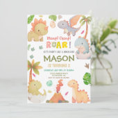 キュートな恐竜の誕生日パーティー 招待状 (スタンド正面)