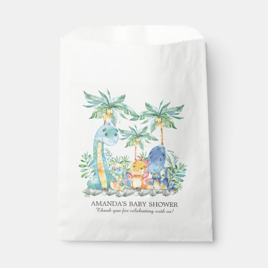 キュートな恐竜の赤ちゃんシャワーバッグ フェイバーバッグ (正面)