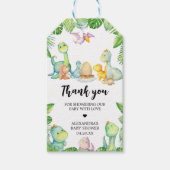 キュートな恐竜の赤ちゃんシャワーメッセージカード ギフトタグ (正面)