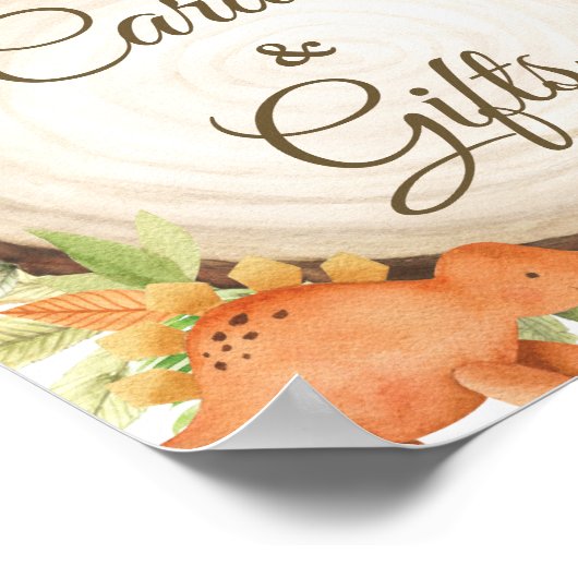 キュートな恐竜の赤ちゃんシャワー誕生日カード&ギフト ポスター (角)