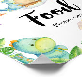 キュートな恐竜の赤ちゃんシャワー食品 ポスター (角)