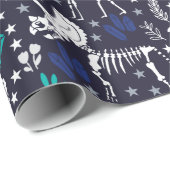 キュートな恐竜の骨格包み紙 ラッピングペーパー (ロールコーナー)