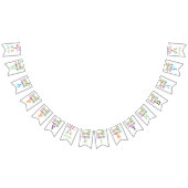 キュートな恐竜をテーマにした誕生日パーティーの装飾 バンティングフラッグ (全)