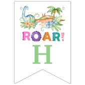 キュートな恐竜をテーマにした誕生日パーティーの装飾 バンティングフラッグ (第2の旗)