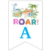 キュートな恐竜をテーマにした誕生日パーティーの装飾 バンティングフラッグ (第3の旗)