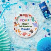 キュートな恐竜をテーマにした誕生日パーティーの食器 ペーパープレート (パーティー)