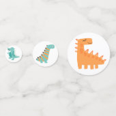 キュートな恐竜をテーマにした誕生日パーティー コンフェッティ (裏面)