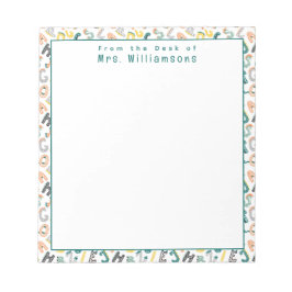 キュートな恐竜アルファベット – 先生机から ノートパッド