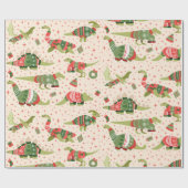 キュートな恐竜クリスマスセーターのラッピング紙 ラッピングペーパー (フラット)