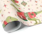 キュートな恐竜クリスマスセーターのラッピング紙 ラッピングペーパー (ロールコーナー)