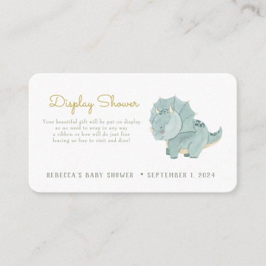 キュートな恐竜ディスプレイシャワー エンクロージャーカード (正面)