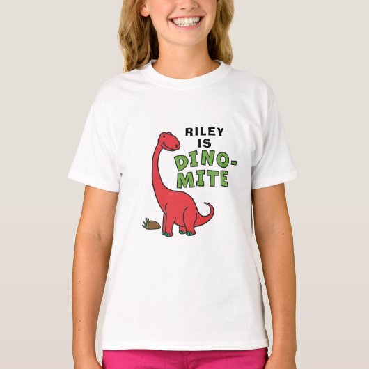 キュートな恐竜ディノダニカスタマイズデザイン Tシャツ (正面)