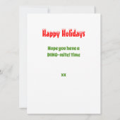 キュートな恐竜ディノミートクリスマスフラット カード (裏面)