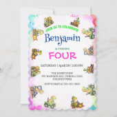 キュートな恐竜トラクターレインボーB2S学校誕生日 (正面)