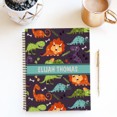 キュートな恐竜パーソナライズされたのカスタム少年 ノートブック