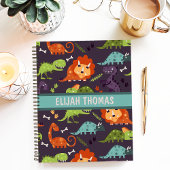 キュートな恐竜パーソナライズされたのカスタム少年 ノートブック